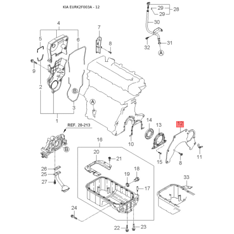 Амортизатор левый 54651-2F200 Mobis - 546512F200 - схема с каталога 12, EURK2F003A 546512F200