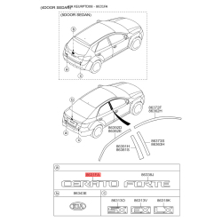 Емблема задніх та боковой дверей, капота 86310-1M100 Mobis