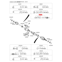 Шарнірний комплект приводного вала правий 49591-2F600 Mobis