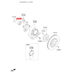 Підшипник маточини колеса комплект 51720-3A200 Mobis