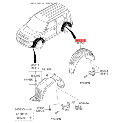 Обшивка (подкрылок), колесная ниша левая 86821-B2000 Mobis