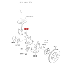 Поворотний кулак, підвіска колеса правий 51716-1D100 Mobis