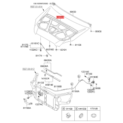 Шумоізоляція (теплоізоляція) капота 81124-1D000 Mobis