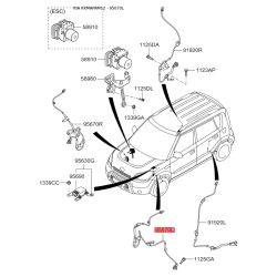 Датчик частоты вращения колеса (ABS) передний левый 95670-2K000 Mobis