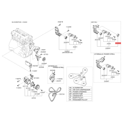 Ролик паразитный (ведущий) зубчатого ремня 25288-25000 Mobis