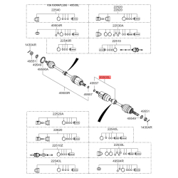 Приводной вал, раздаточная коробка левый 49501-2F210 Mobis