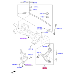 Рычаг подвески колеса правый нижний 54501-4R000 Mobis