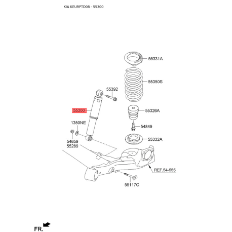 Амортизатор 55300-1M300 Mobis - 553001M300 - схема з каталогу 55300, KEURPTD08 553001M300