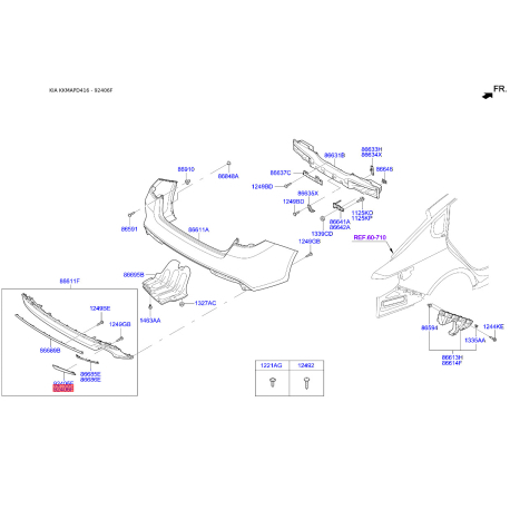 Фонарь задний правый 92406-D4100 Mobis - 92406D4100 - схема с каталога 92406F, KKMAPD416 92406D4100