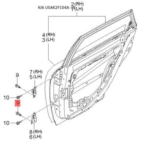 Кронштейн АКПП верхній 45215-39651 Mobis - 4521539651 - схема з каталогу 9, USAK2F104A 4521539651