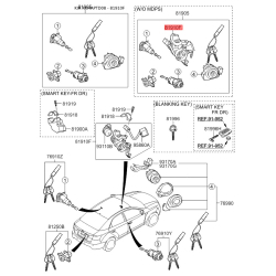 Замок (циліндр) запалювання з ключами 81910-1M000 Mobis