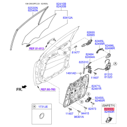 Электродвигатель, стеклоподъемник левый 82450-F1010 Mobis