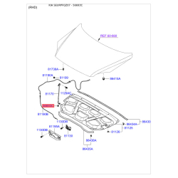 Упор капота і його кріплення 0K2FA-56693 Mobis