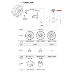 Держатель запасного колеса 62850-3W000 Mobis