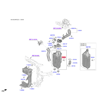 Датчик температуры воздуха 39340-2U000 Mobis - 393402U000 - схема с каталога 39340, KEURPGZ23 393402U000