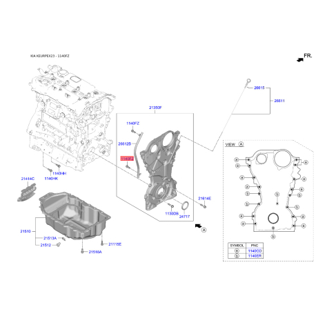 Болт КПП 11403-06106K Mobis - 1140306106K - схема з каталогу 1140FZ, KEURPEX23 1140306106K