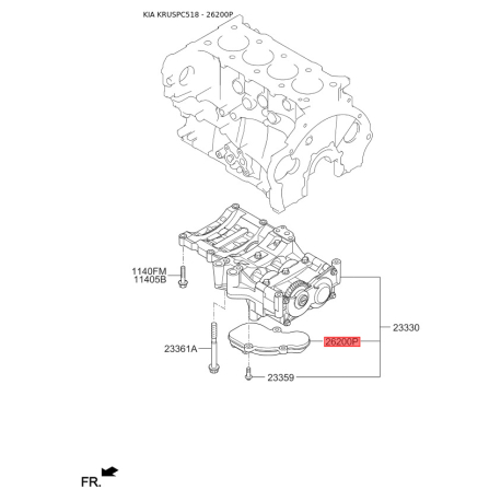 Комплектуючі, балансир 26200-2F000 Mobis - 262002F000 - схема з каталогу 26200P, KRUSPC518 262002F000