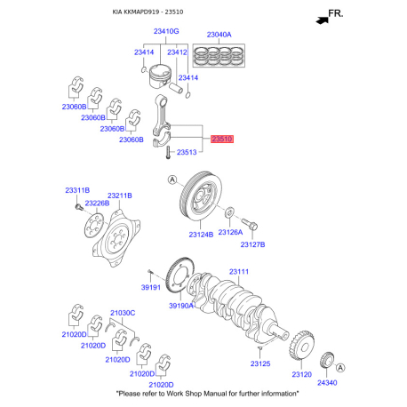 Шатун 23510-2GGA0 Mobis - 235102GGA0 - схема з каталогу 23510, KKMAPD919 235102GGA0