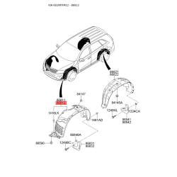 Обшивка (подкрылок), колесная ниша правая 86820-2P500 Mobis