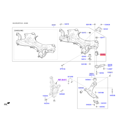 Сайлентблок важеля 62486-A9200 Mobis - 62486A9200 - схема з каталогу 62466, KRUSPC518 62486A9200