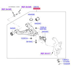 Рычаг подвески колеса правый 54520-3E100 Mobis