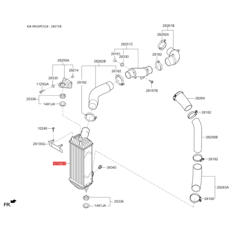 Інтеркулер 28271-2F700 Mobis - 282712F700 - схема з каталогу 28271B, KRUSPC518 282712F700