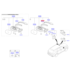 Повторитель поворотов на зеркале левый 87613-B8000 Mobis