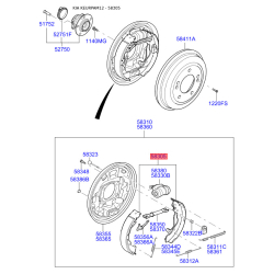 Колодки гальмівні комплект 58350-2KA00 Mobis