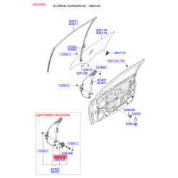 Электродвигатель, стеклоподъемник передний правый 98820-1E100 Mobis