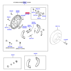Циліндр гальмівний задній правий 58380-25300 Mobis
