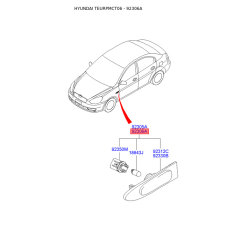 Бічний габаритний ліхтар правий 92304-1E000 Mobis