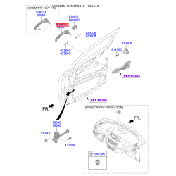 Ручка двери левая 82651-D3710 Mobis