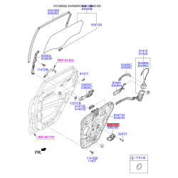 Электродвигатель, стеклоподъемник левый 83450-D3000 Mobis