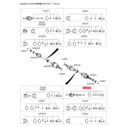Шарнірний комплект приводного вала лівий 49591-1F210 Mobis
