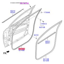 Ущільнення дверей ліве 82130-D3000 Mobis