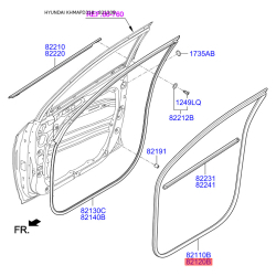 Ущільнення дверей праве 82120-D3000 Mobis