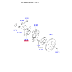 Поворотный кулак, подвеска колеса левый 51715-1C010 Mobis