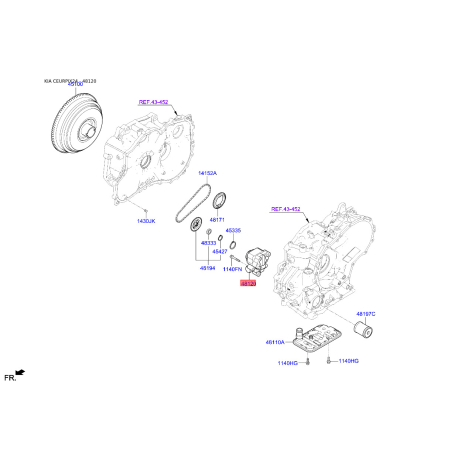 Маслонасос у зборі АКПП 48150-02400 Mobis - 4815002400 - схема з каталогу 48120, CEURPIX24 4815002400