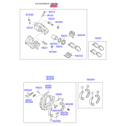 Суппорт тормозной в сборе правый 58230-1H300 Mobis