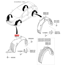 Обшивка (подкрылок), колесная ниша левая 86811-A2000 Mobis