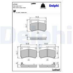 Колодки гальмівні дискові комплект Delphi