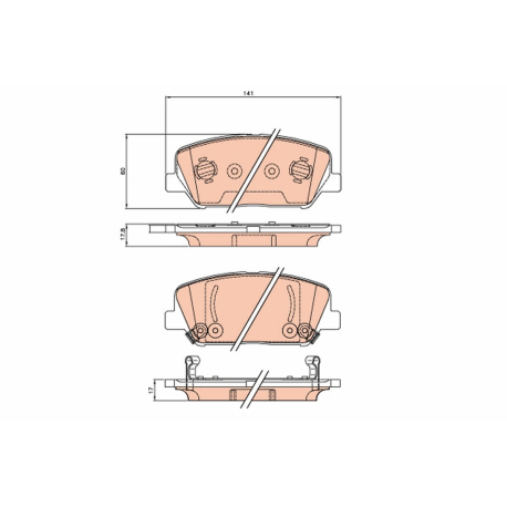Колодки гальмівні дискові комплект TRW - GDB3621 - зображення №1 GDB3621