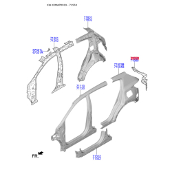 Усилитель задний боковины задний левый 71550-D9000 Mobis