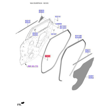 Упор (отбойник) капота 82191-1E000 Mobis - 821911E000 - схема с каталога 82191, CEURPIX24 821911E000