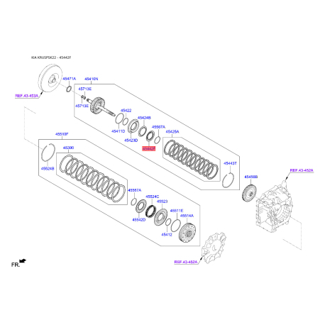 Поршень фрикціону АКПП 45442-26000 Mobis - 4544226000 - схема з каталогу 45442F, KRUSPSK22 4544226000