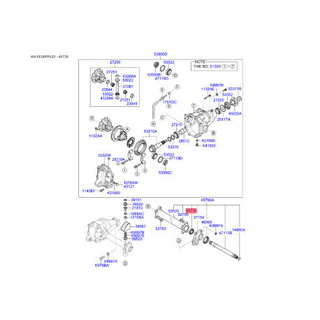 Подшипник заднего моста (дифференциала) K9960-682064 Mobis - K9960682064 - схема с каталога 49730, KEURPPU20 K9960682064