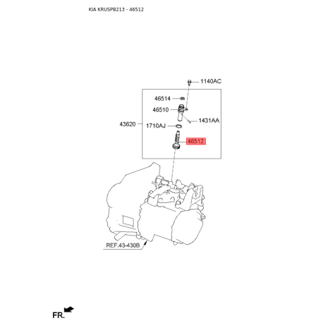 Шестерня спидометра ведомая и ведущая 43624-39400 Mobis - 4362439400 - схема с каталога 46512, KRUSPB213 4362439400