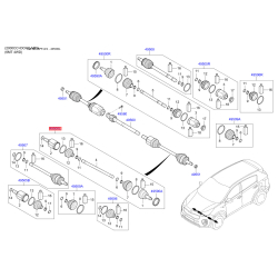Полуось (приводной вал) левая 49500-D9170 Mobis