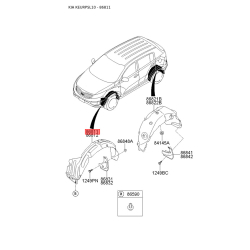 Обшивка (подкрылок), колесная ниша левая 86811-3W000 Mobis