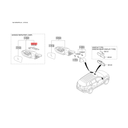 Повторювач поворотів на дзеркалі лівий 87614-3W000 Mobis